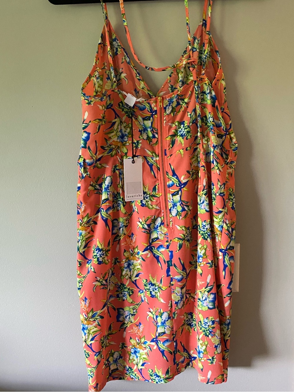 Coral Floral Sundress with Spaghetti Straps